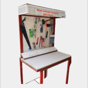 Heavy-duty Workbench Station with integrated storage for electronics or mechanical vocational training.