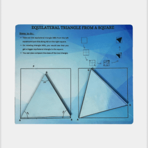 Geometric construction showing the process of inscribing the maximum area equilateral triangle within a square using the $15^\circ$ angle method.