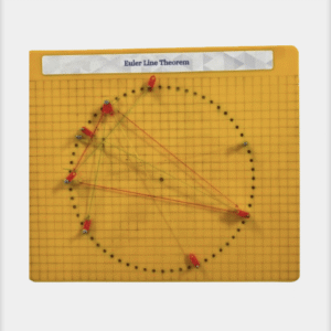 Diagram illustrating the Euler Line Theorem, showing the orthocenter, centroid, and circumcenter of a triangle.